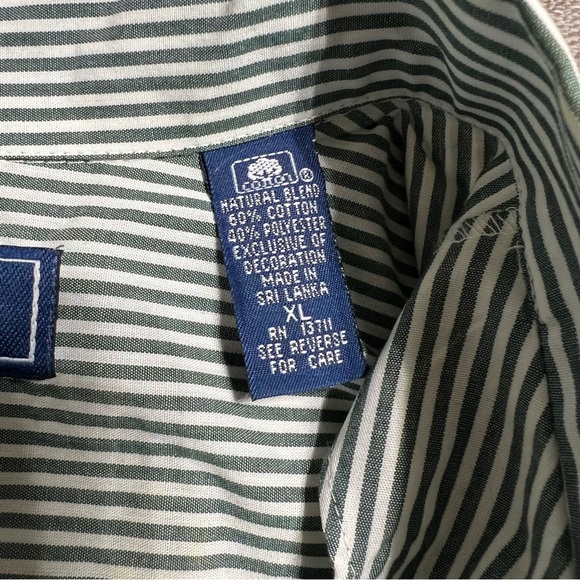 Karen Scott Striped Embroidered Fall Autumn Leaves Button Down Blouse size XL - Picture 9 of 10